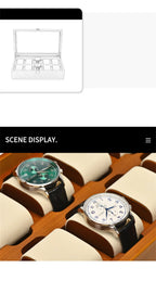 Oirlv 10 Grids Watch Box Wooden Jewelry Box Watch Organizer Case Men Women Mechanical Watchs Storage Case Wristwatch Display Box