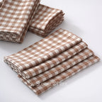 Set of 10 Gingham Cotton Napkins 42x42cm Reusable Check Cloth Napkin for Wedding Christmas Dinner Party Banquet Home Table Decor