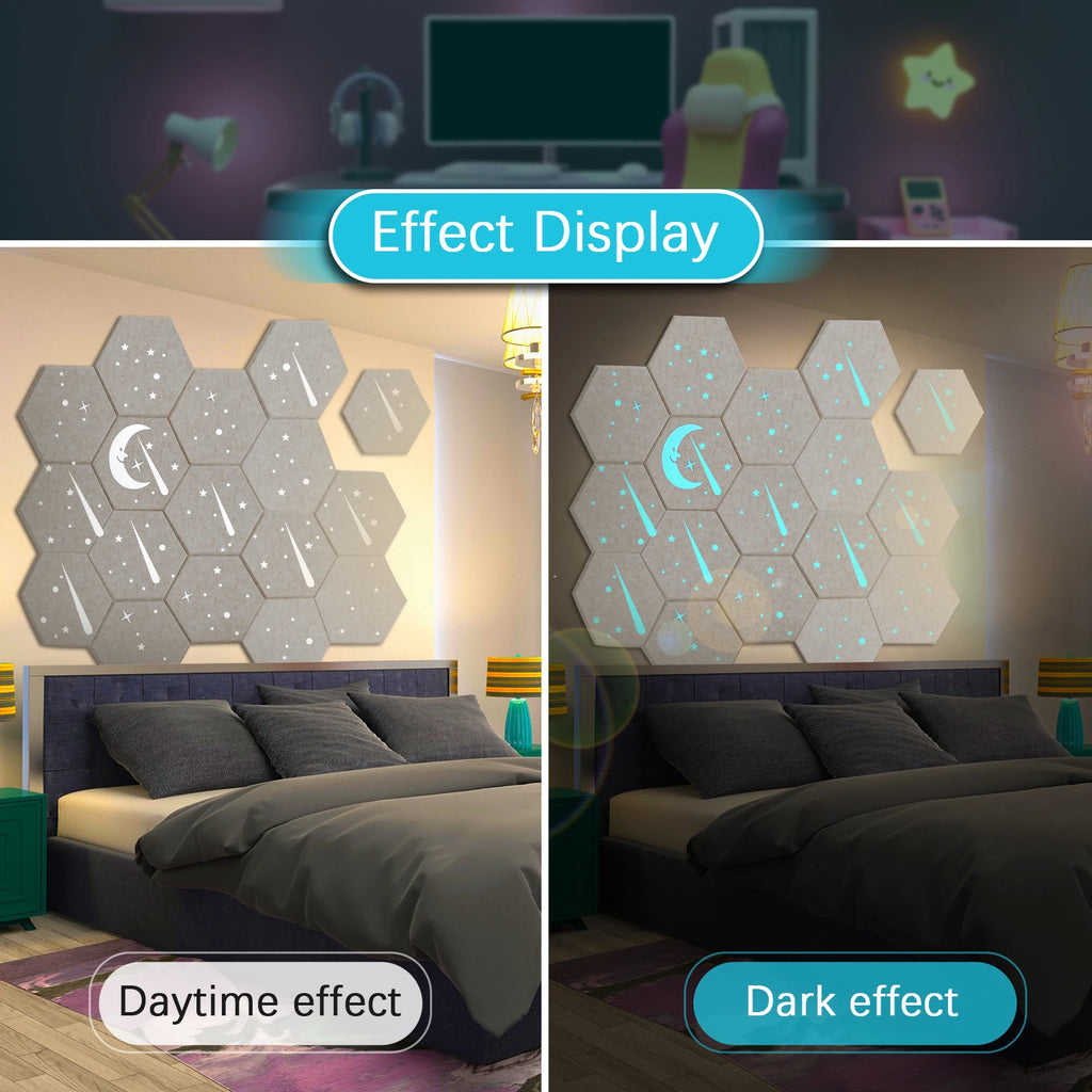 18-Pack Hexagonal Self-Adhesive Acoustic Panels