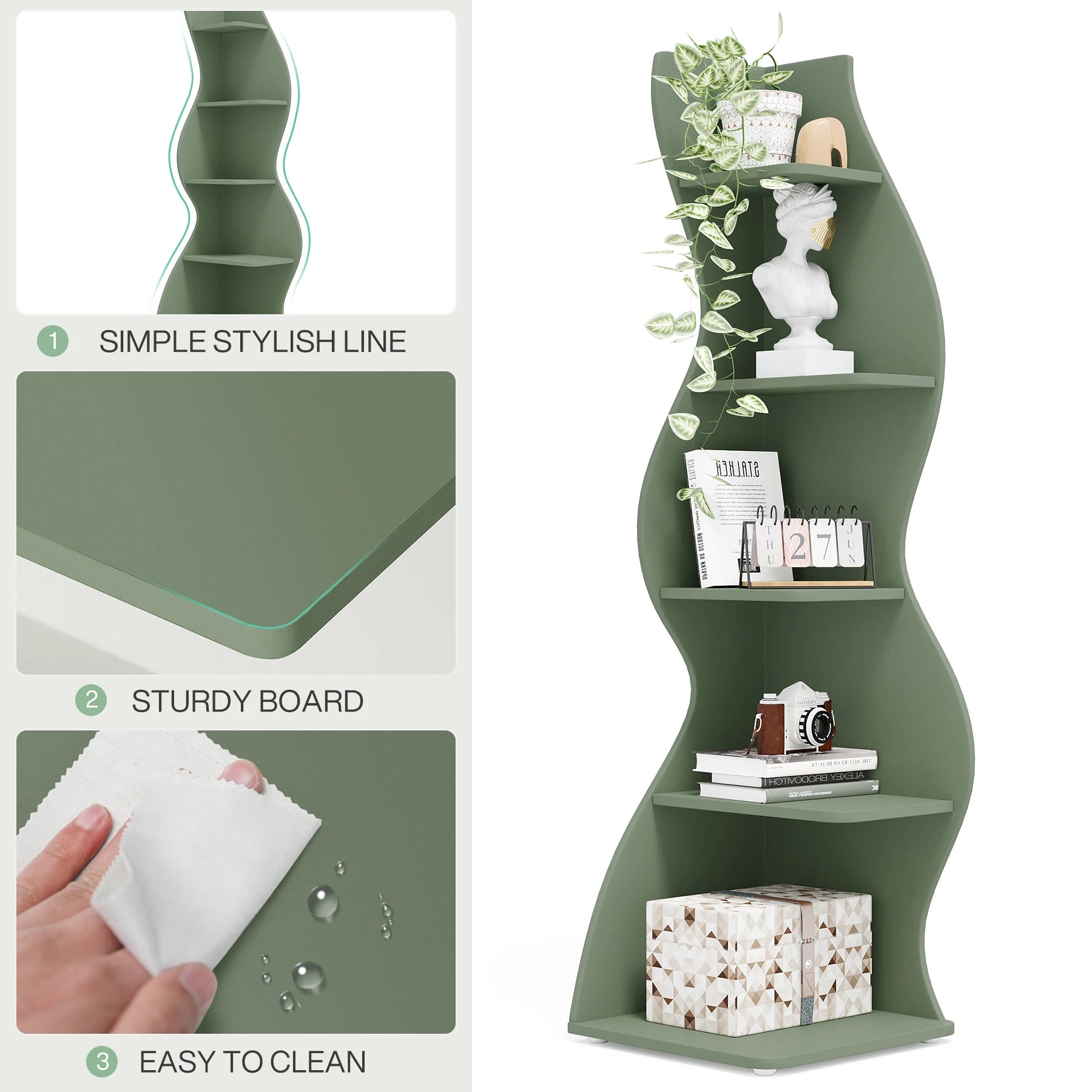 5-Tier Corner Bookshelf
