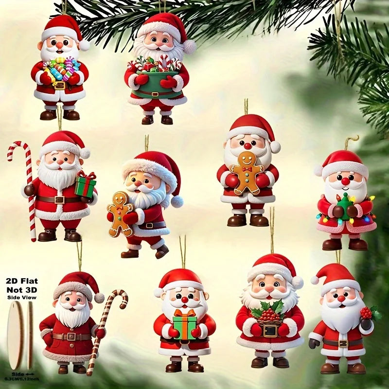 Wooden Gingerbread Christmas Ornaments - 10 Piece
