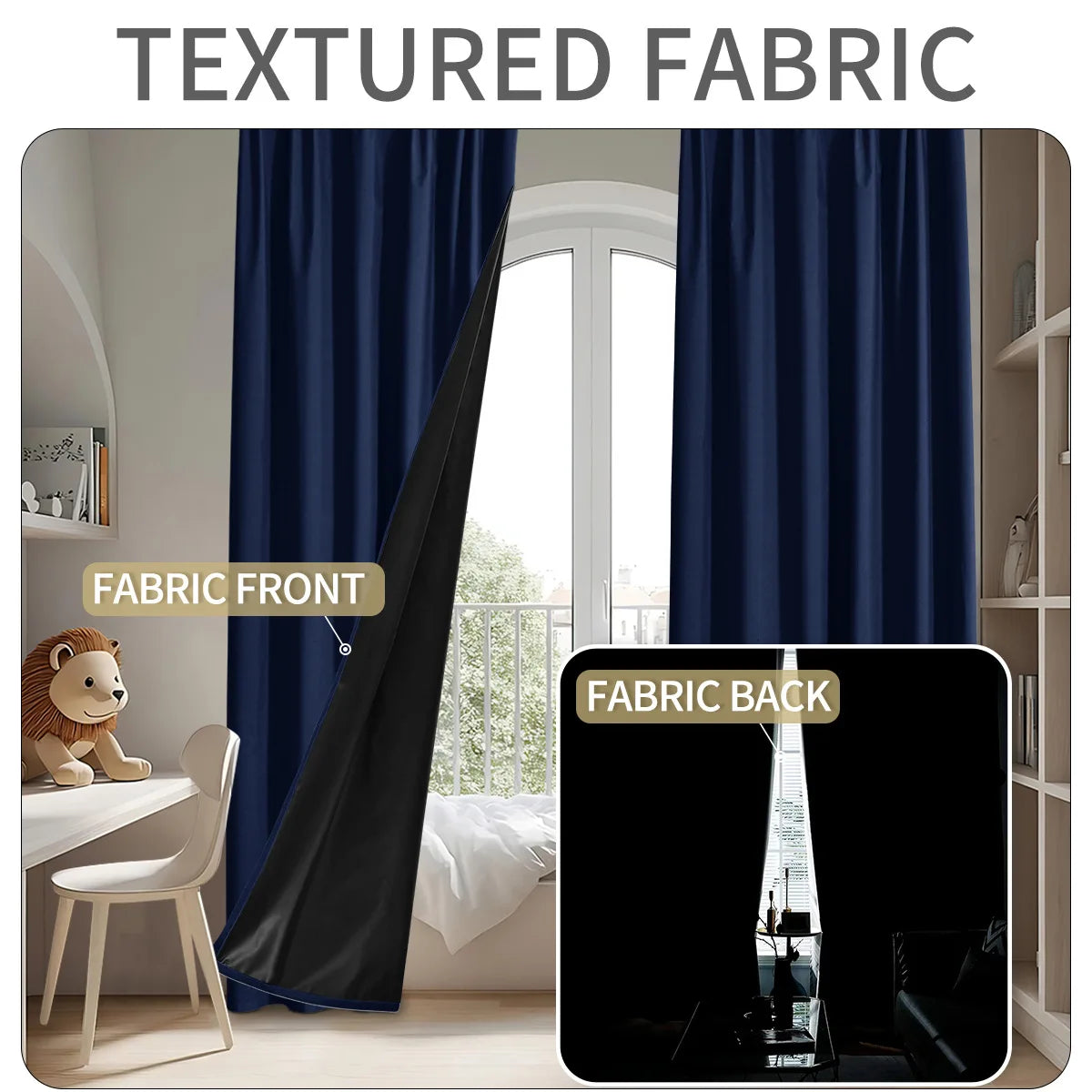 Custom Size 1Pc Hook 100% Blackout Curtains for Living Room Bedroom Thermal Insulated Waterproof Window Decor 창문커텐 Door Blinds