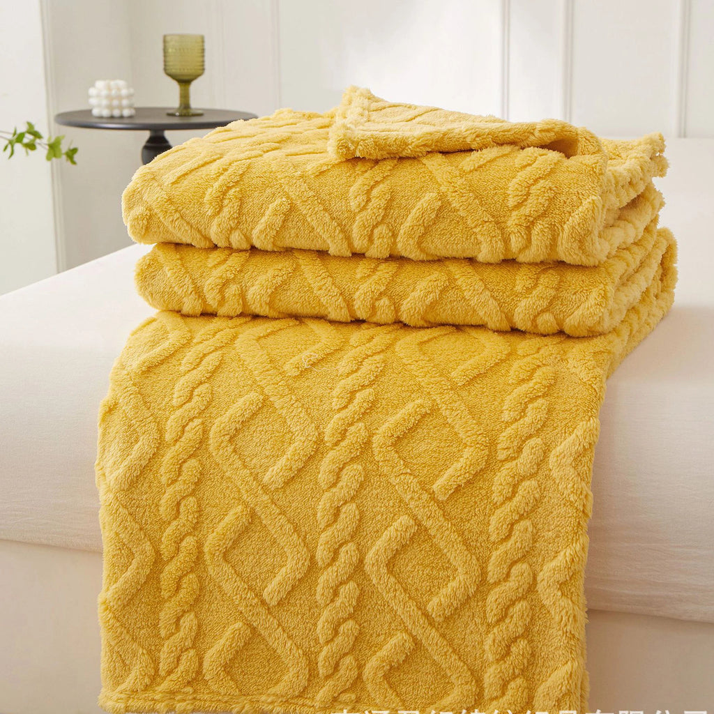 Plush Sherpa Travel Throw Blanket