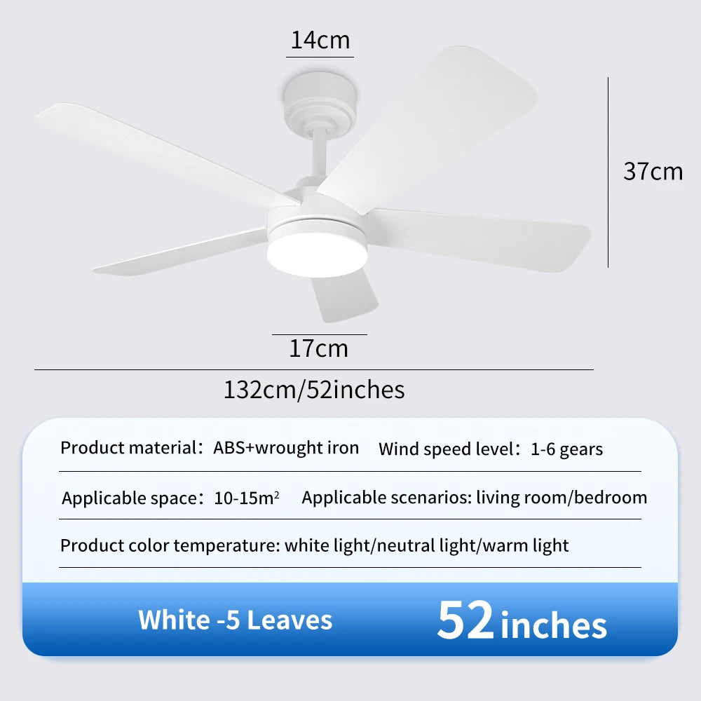 Black Remote-Control Ceiling Fan Light