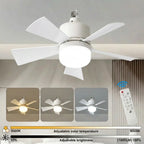 2pack Dimmable Remote-Control LED Ceiling Fan with Light