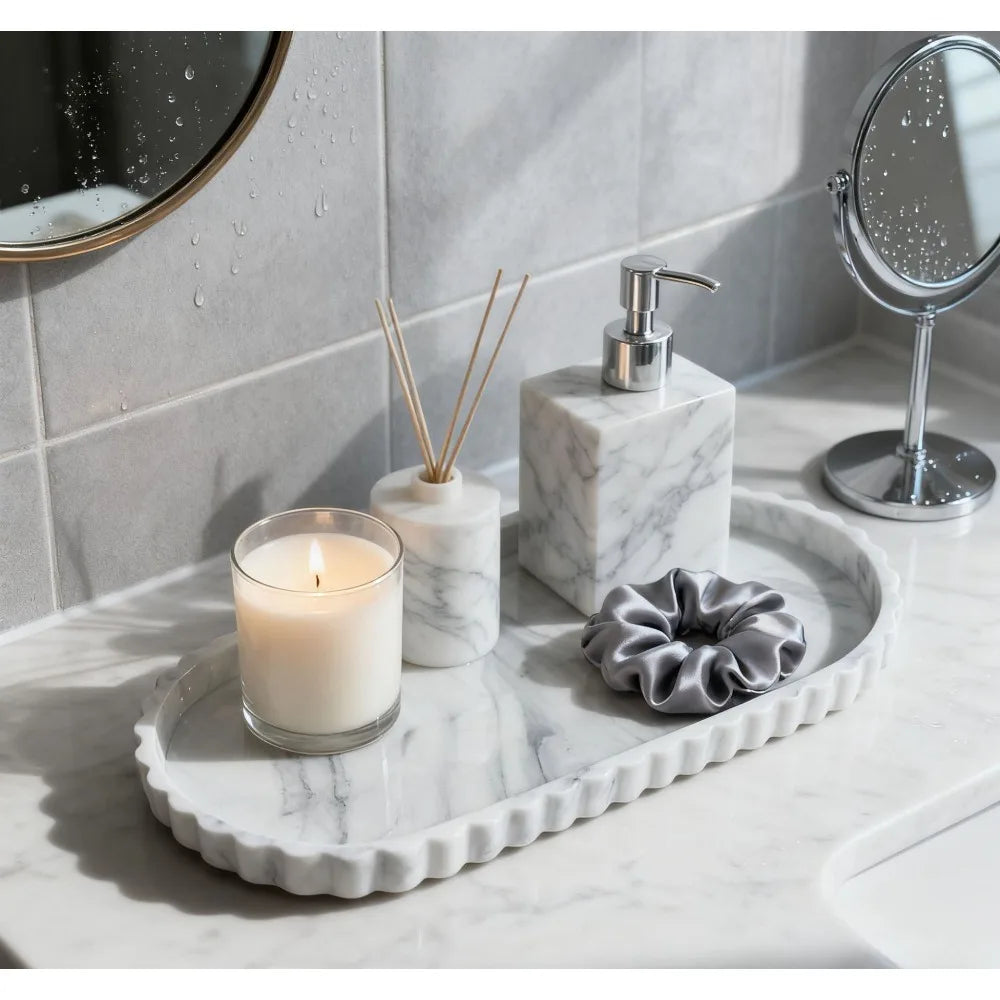 Silicone Wave-Edge Vanity Tray
