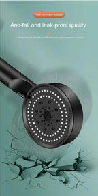 High Pressure Shower Head 5 Modes Adjustable Showerheads with Hose Water Saving One-Key Stop Spray Nozzle Bathroom Accessories