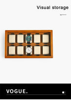 Oirlv 10 Grids Watch Box Wooden Jewelry Box Watch Organizer Case Men Women Mechanical Watchs Storage Case Wristwatch Display Box