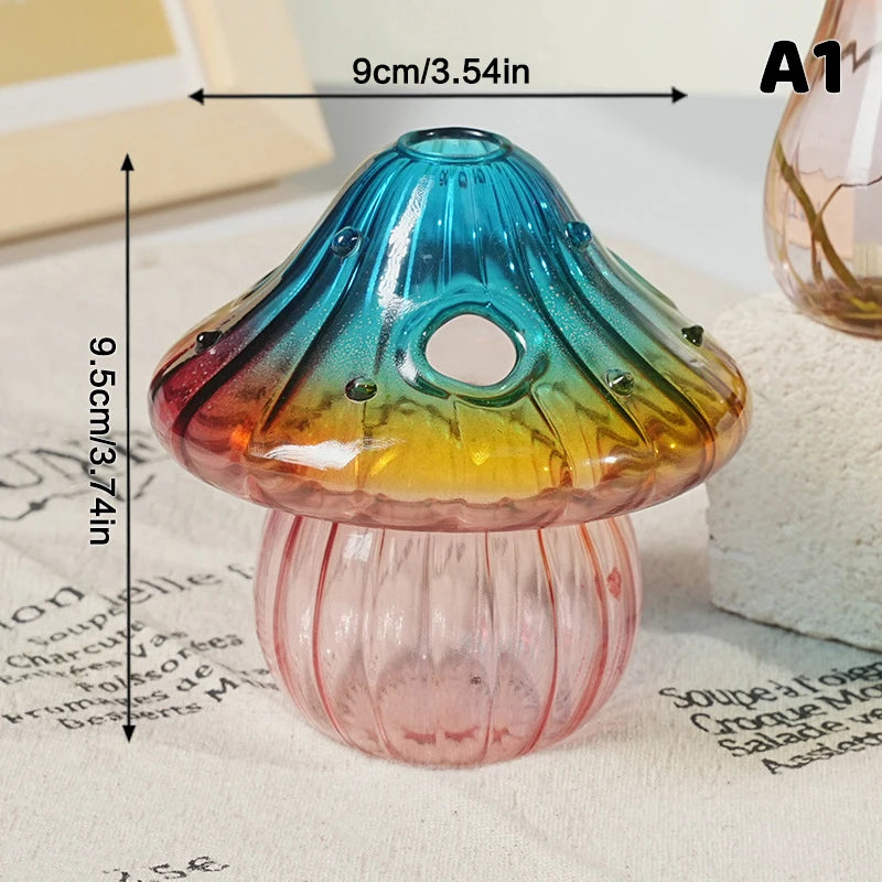 Hand-Blown Mushroom Glass Vase