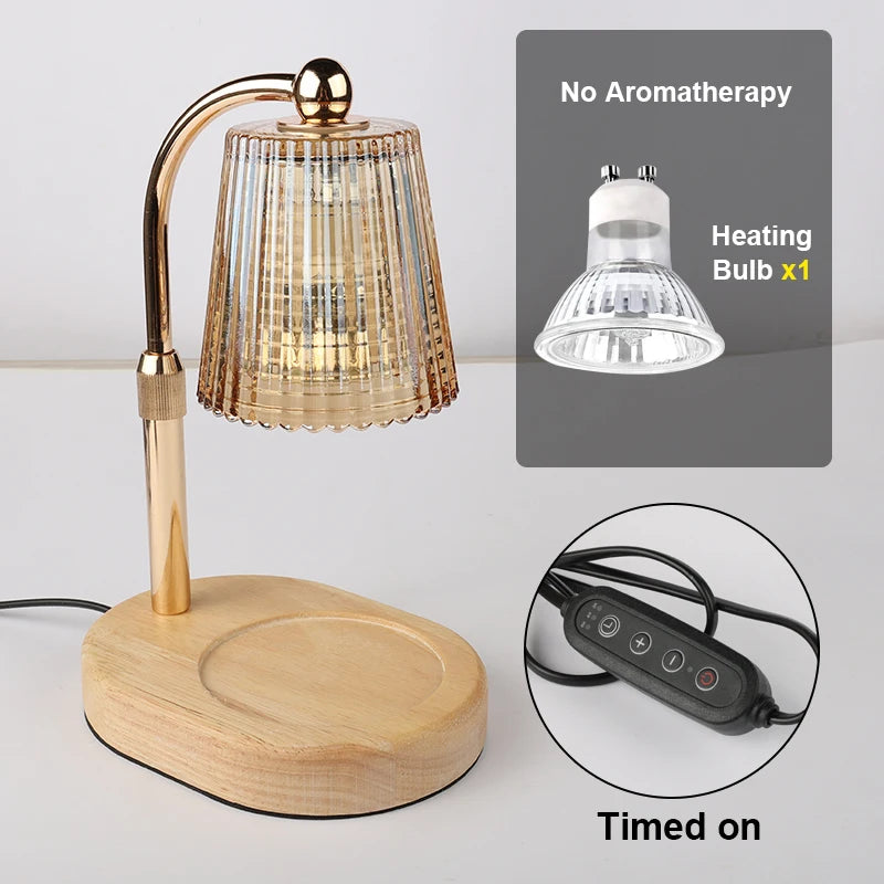 Glass-Shade Candle Warmer Lamp
