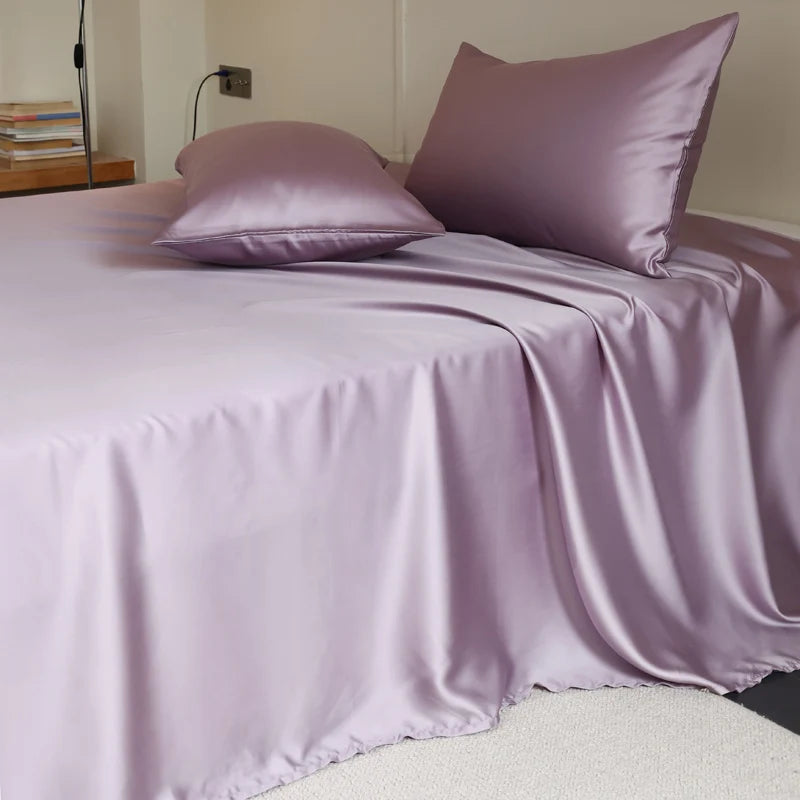 100% Silk Bed Sheet Set Luxury Mulberry Silk Bedding Sets Twin Full Double Queen King Size Fitted Sheet Flat Sheet Pillowcase