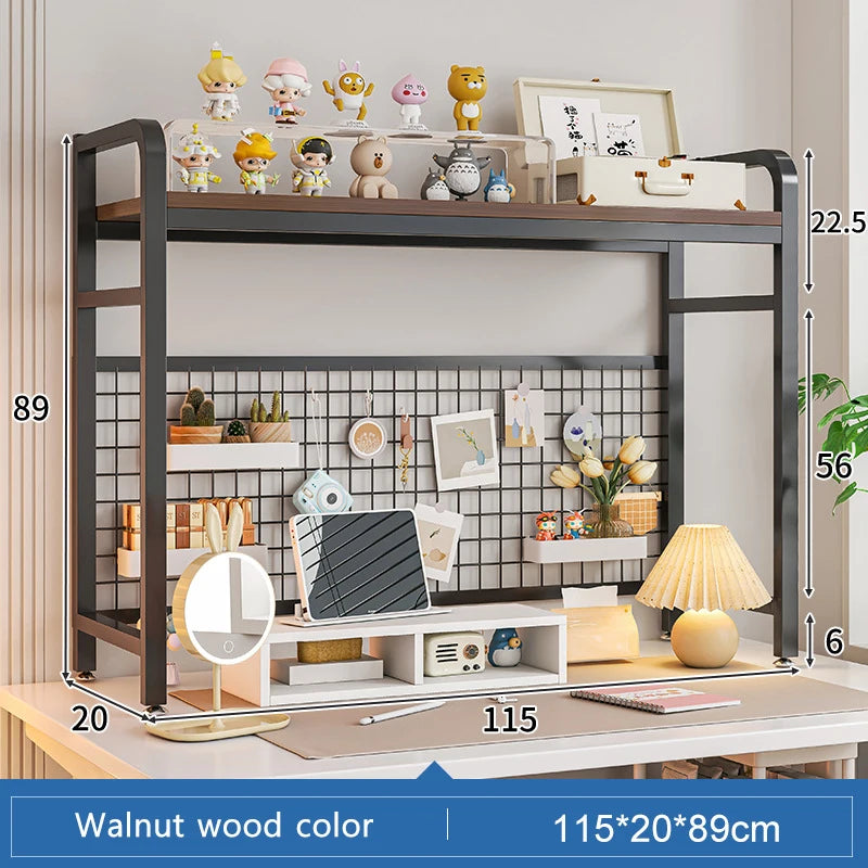 Grid Bookshelf Computer Desk
