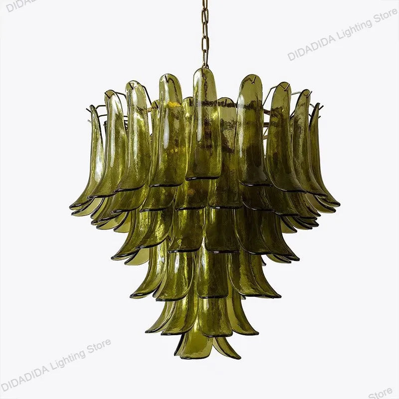 Murano-Style Multicolor Horseshoe Glass Pendant Light