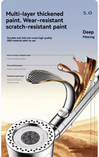 New High Pressure Water Saving Filter Shower Head 5 Modes Handheld Shower Head One Button Stop Bathroom Accessories Set