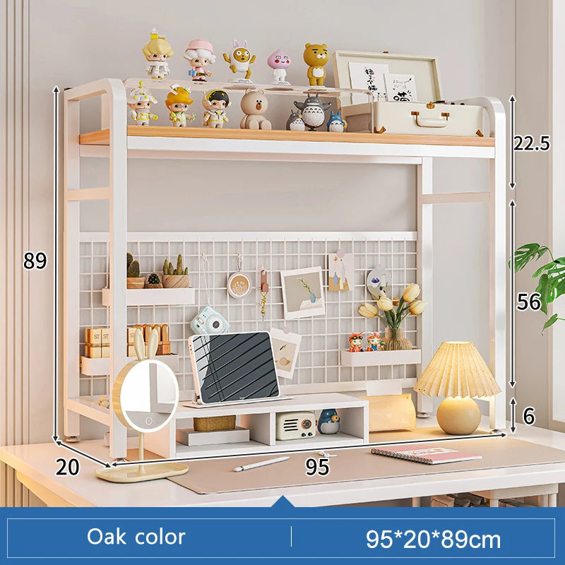 Grid Bookshelf Computer Desk