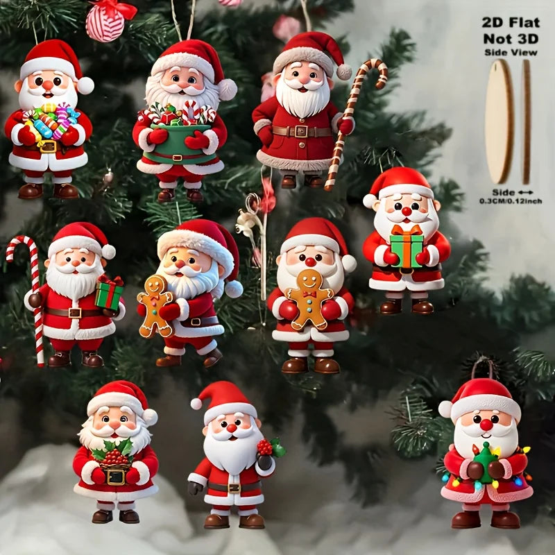 Wooden Gingerbread Christmas Ornaments - 10 Piece