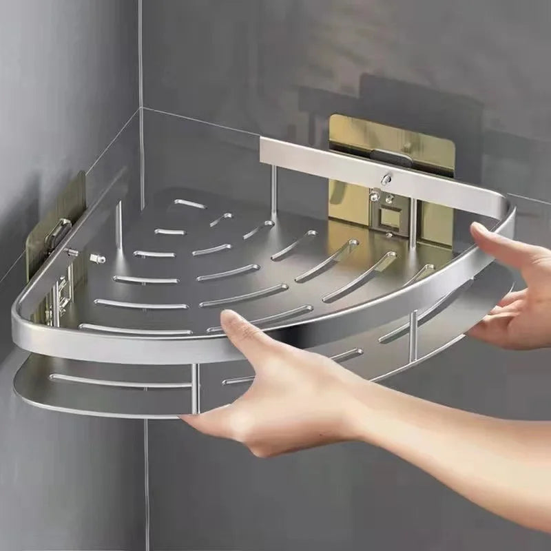No-Drill Corner Shower Shelf
