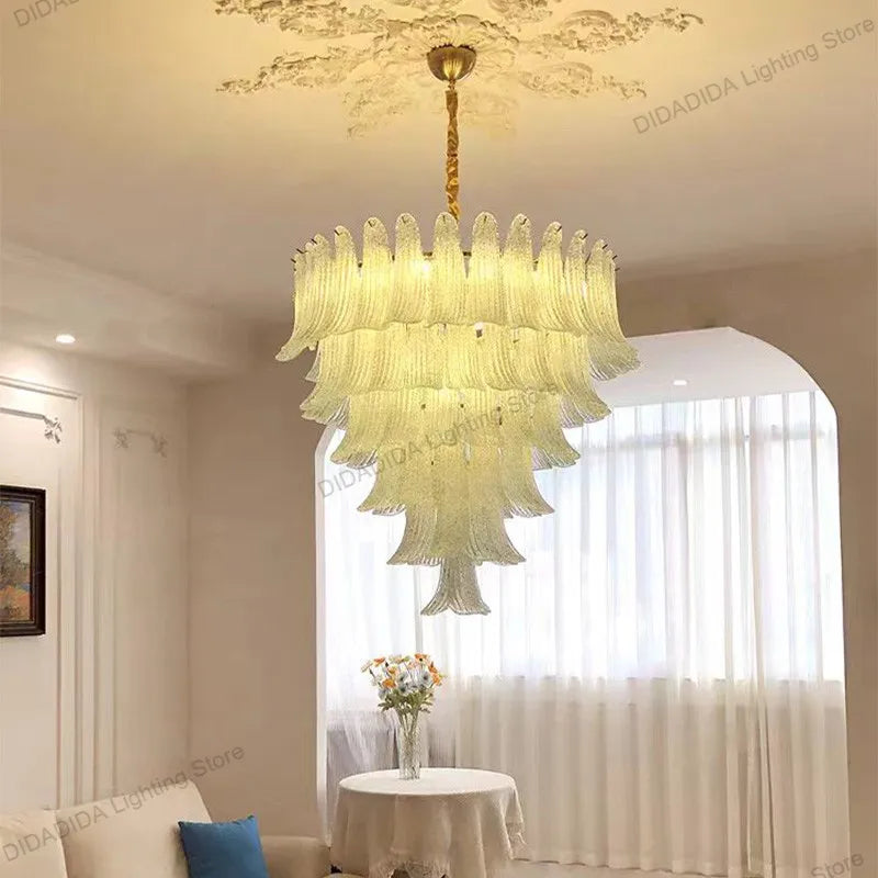 Murano-Style Multicolor Horseshoe Glass Pendant Light