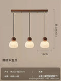 Walnut & Opal Glass Triple Pendant Light