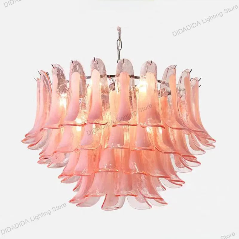 Murano-Style Multicolor Horseshoe Glass Pendant Light