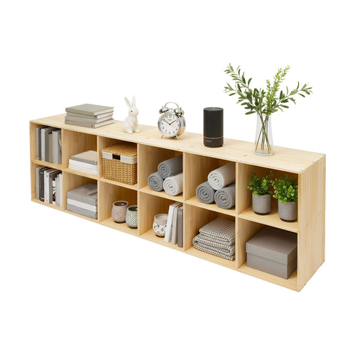 12-Cube Solid Wood Bookcase