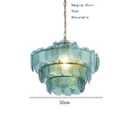 Green & Amber Cut-Glass LED Chandelier