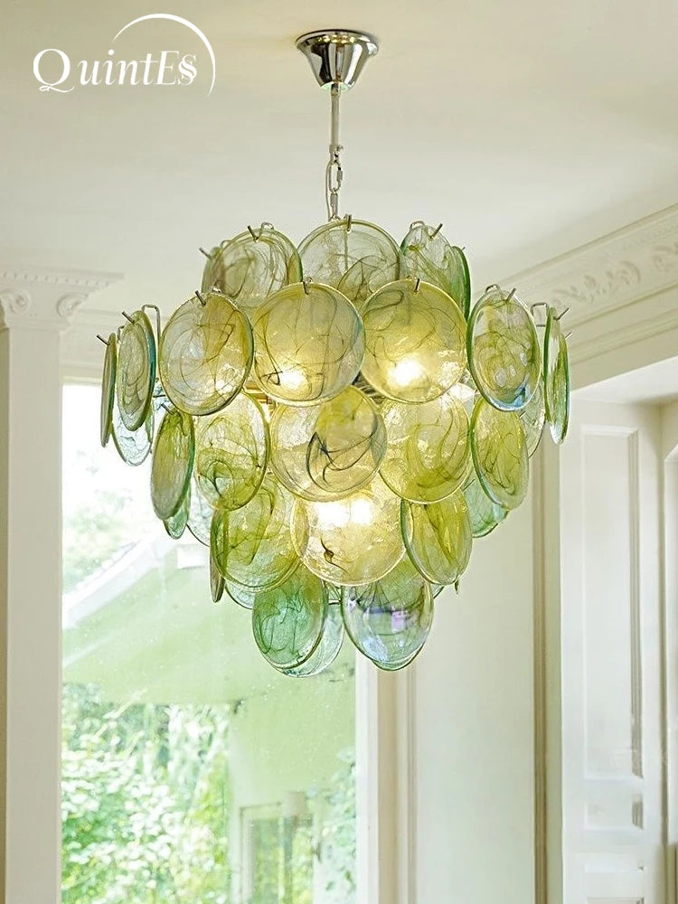 Murano-Style Pink Glass Chandelier