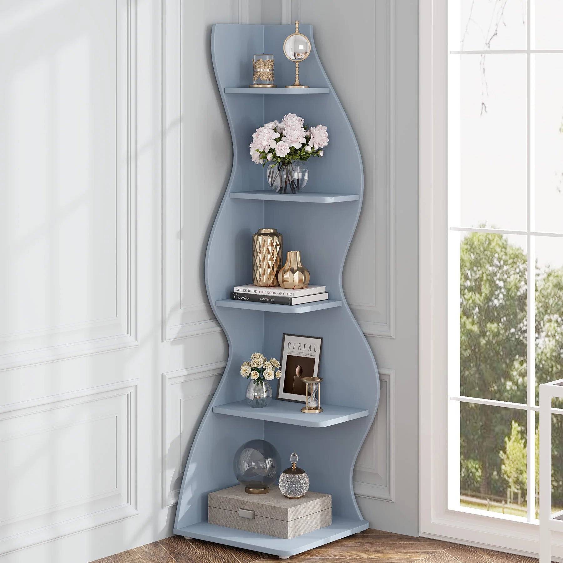 5-Tier Corner Bookshelf