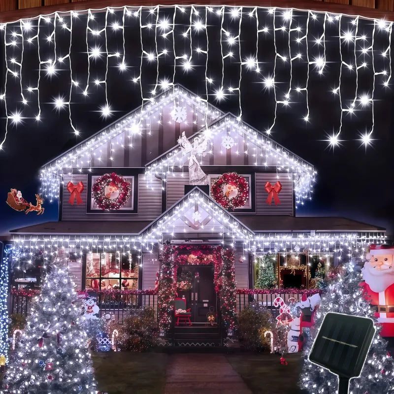 Curtain Solar Outdoor String Lights