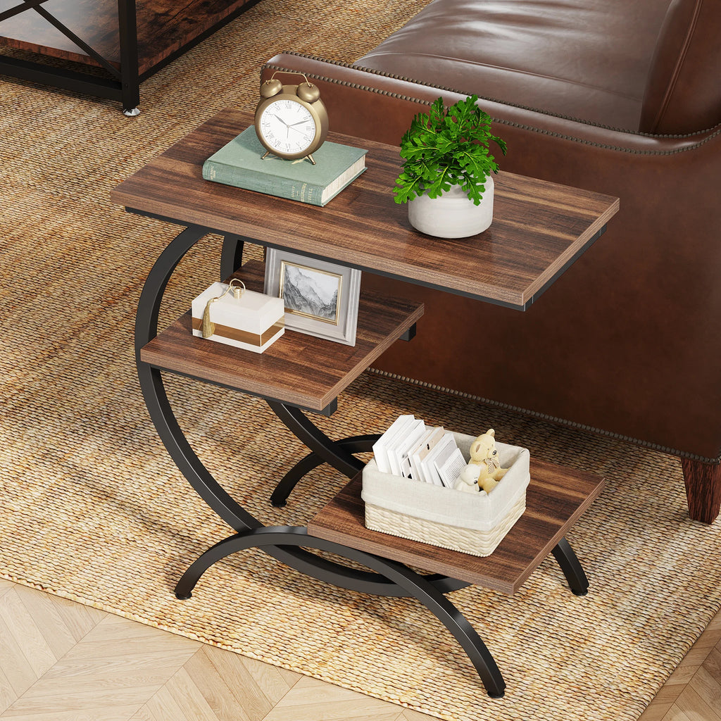 3-Tier C-Shaped Side Table