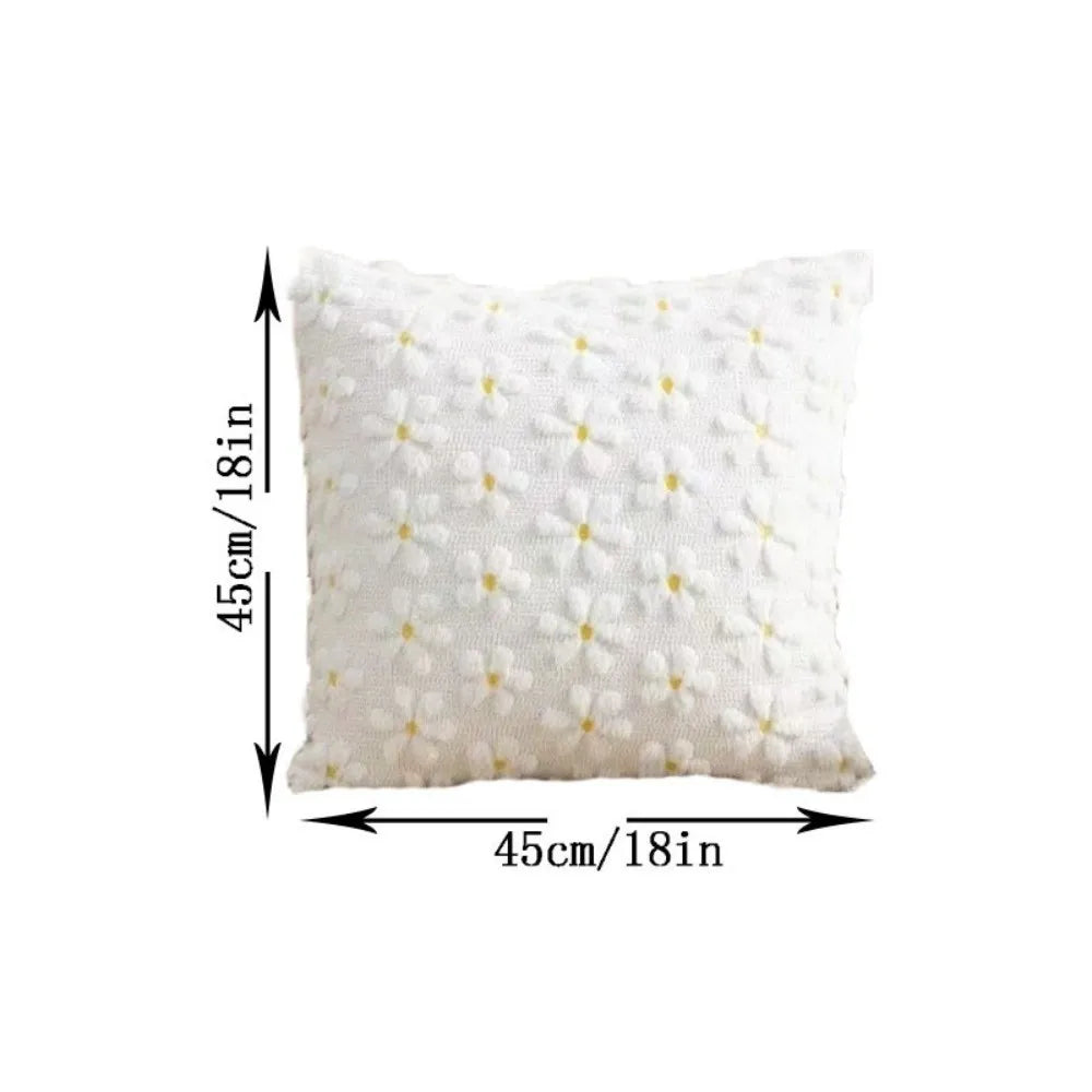 Bunny Bow & Daisy Plush Pillow Cover