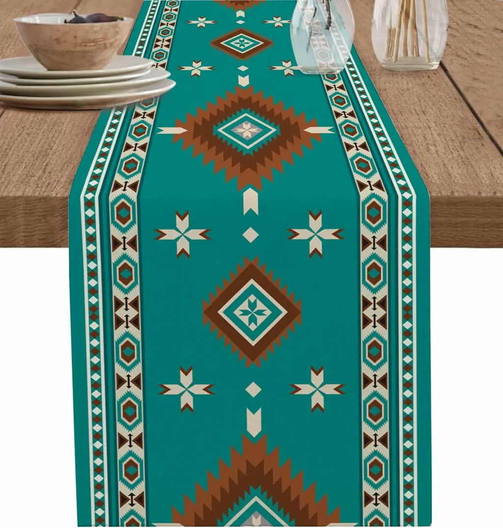 Boho American Indian Style Linen Table Runners Dresser Scarves Table Decor Reusable Kitchen Dining Table Runners Party Decor