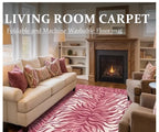 Pink Zebra Machine-Washable Area Rug