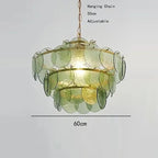 Green & Amber Cut-Glass LED Chandelier