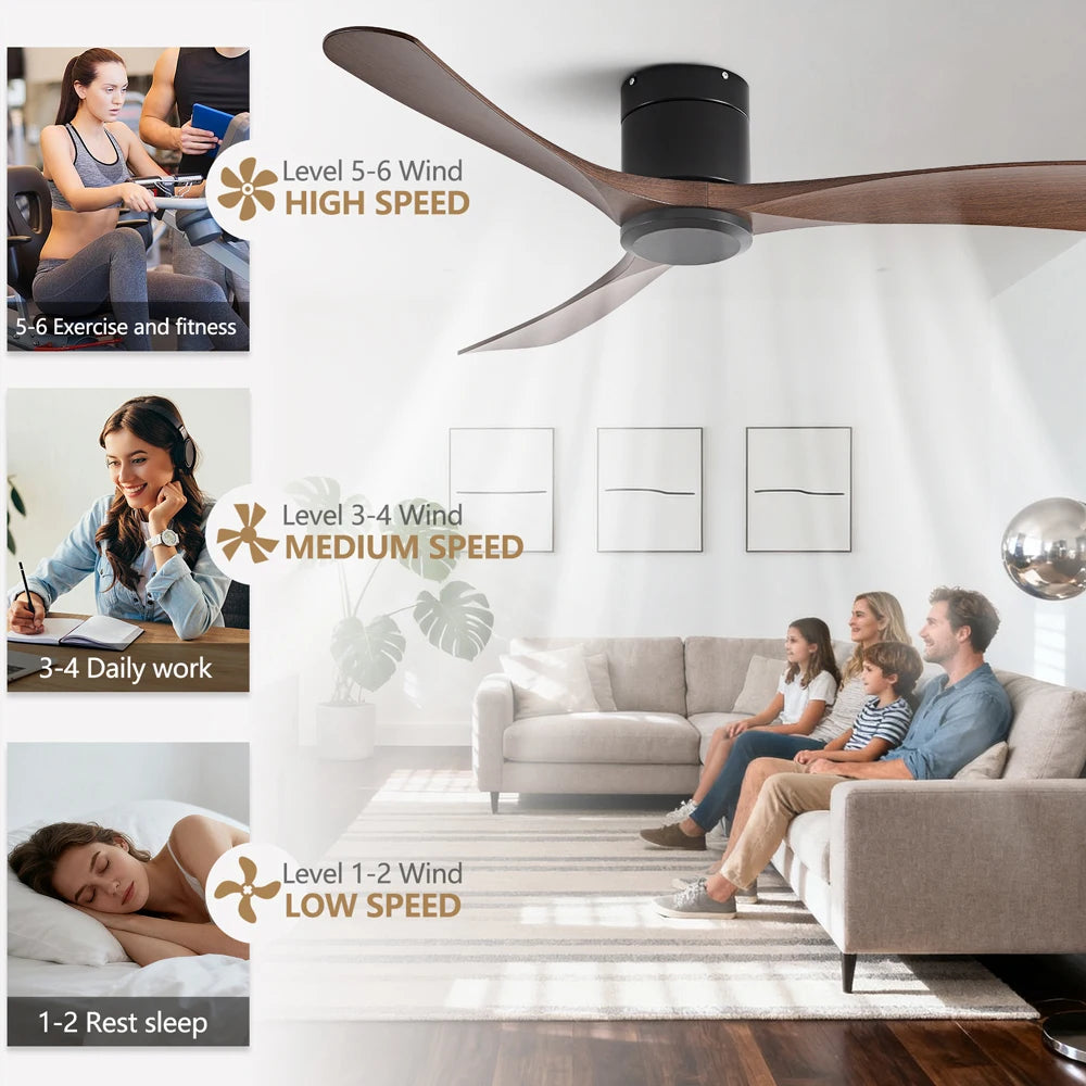 Remote-Control Low-Profile Ceiling Fan — additional view
