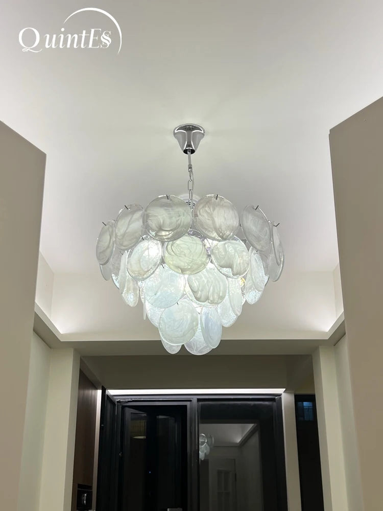 Murano-Style Pink Glass Chandelier