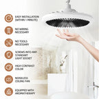 E27 Remote-Control LED Ceiling Fan with Light