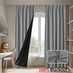 Custom Size 1Pc Hook 100% Blackout Curtains for Living Room Bedroom Thermal Insulated Waterproof Window Decor 창문커텐 Door Blinds