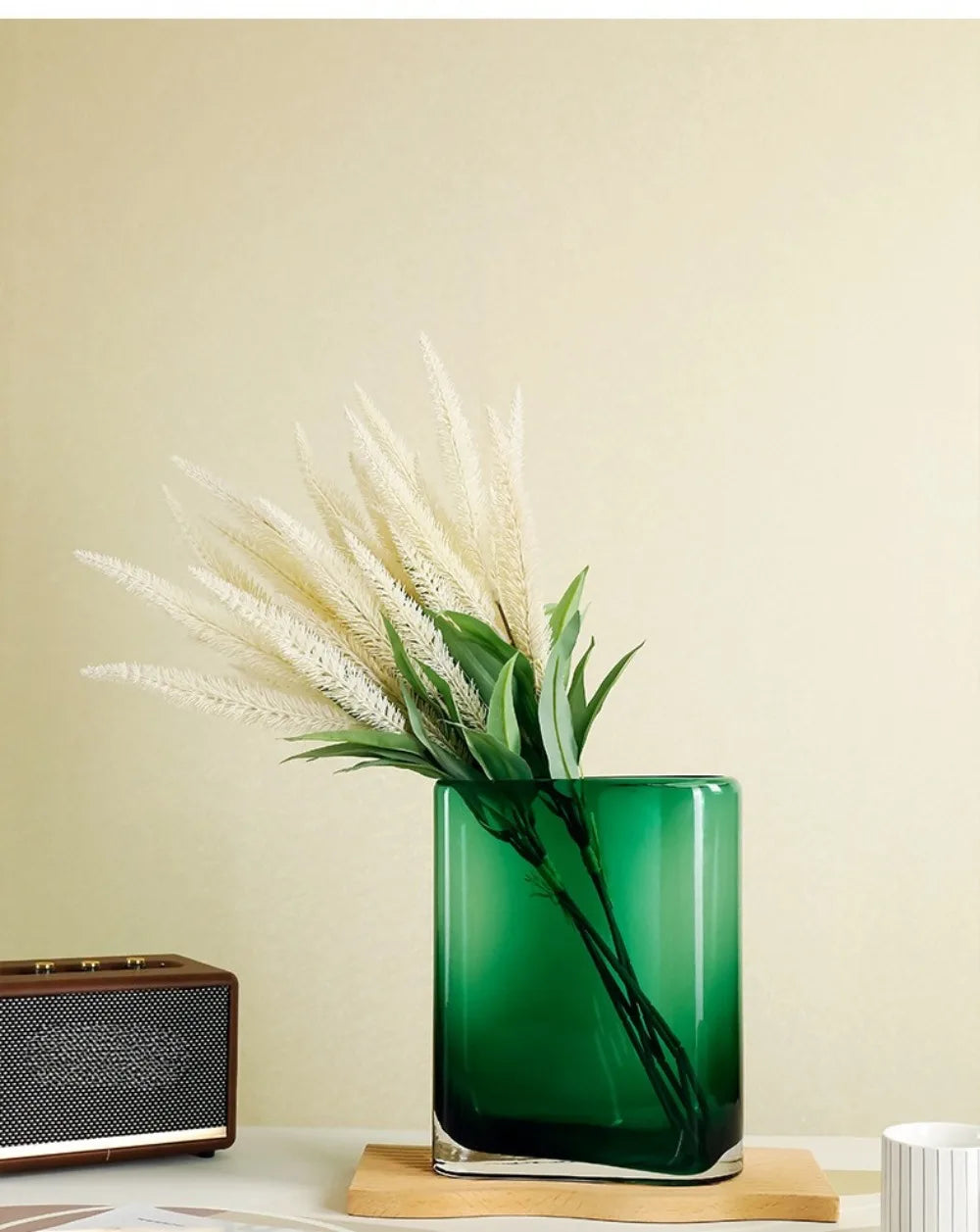 Amber Cylinder Glass Vase