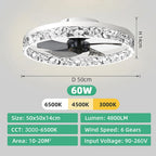 Infinite Dimmable Remote-Control LED Ceiling Fan with Light