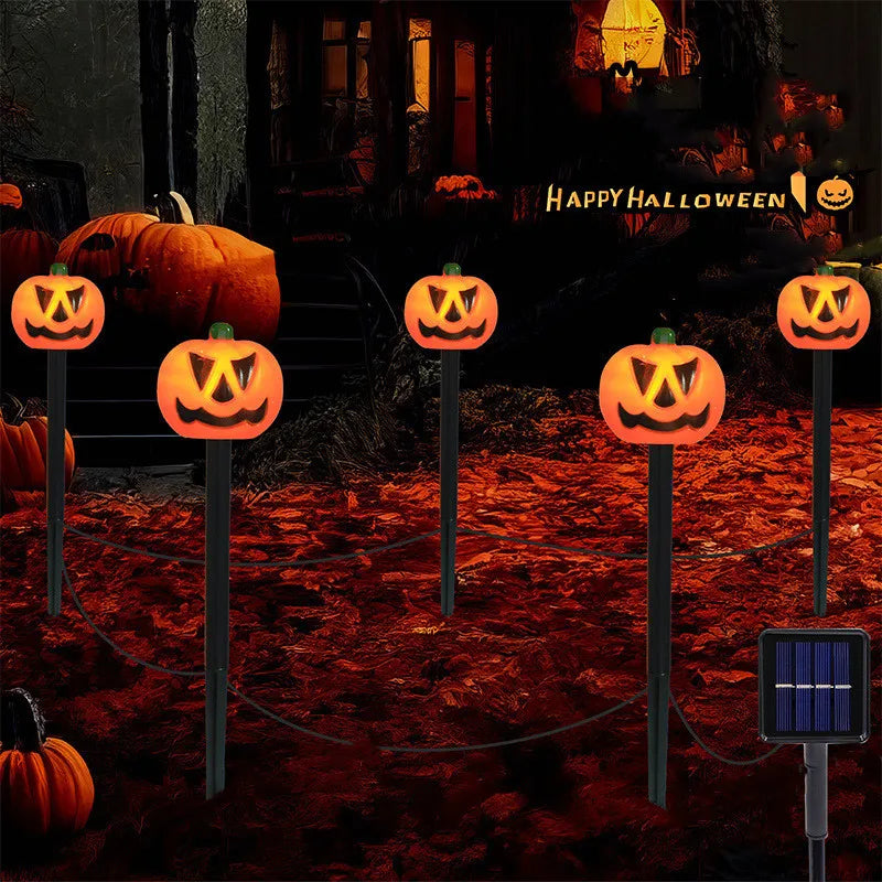 5-Piece Solar Jack-O-Lantern Light Set