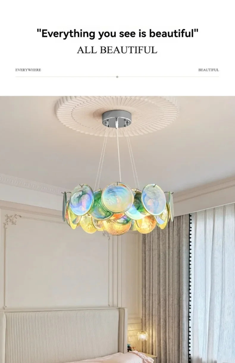 Multicolor Glass Lobby Chandelier