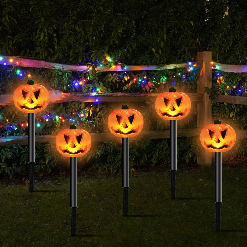 5-Piece Solar Jack-O-Lantern Light Set