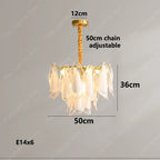 Murano Petal Glass Dimmable Chandelier
