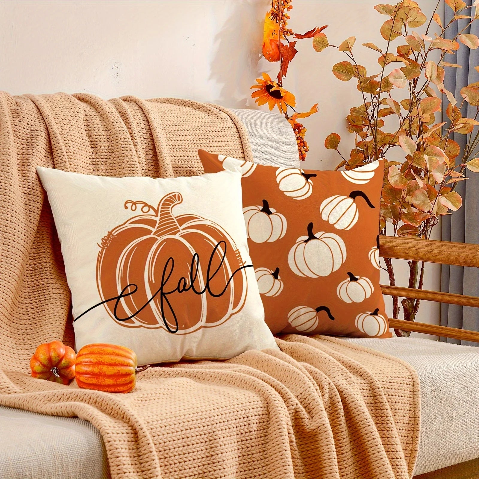 Vintage Pumpkin Fall Pillow Covers