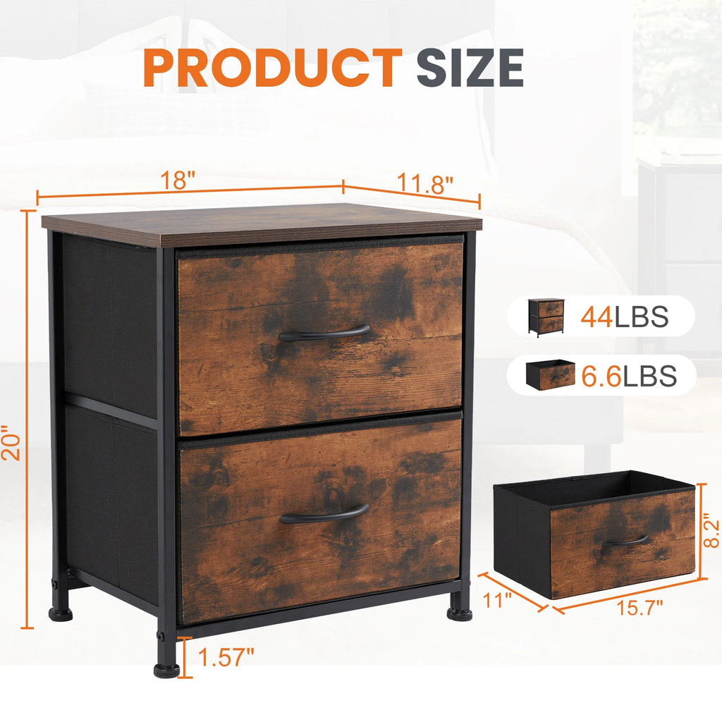 Fabric Drawer Nightstand