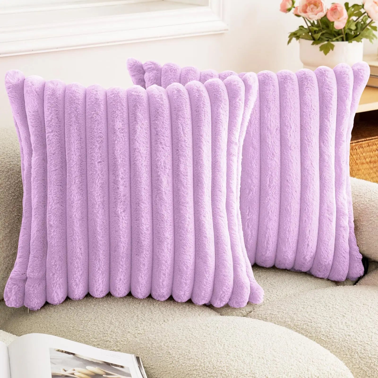 PlushStripe Cushion Cover