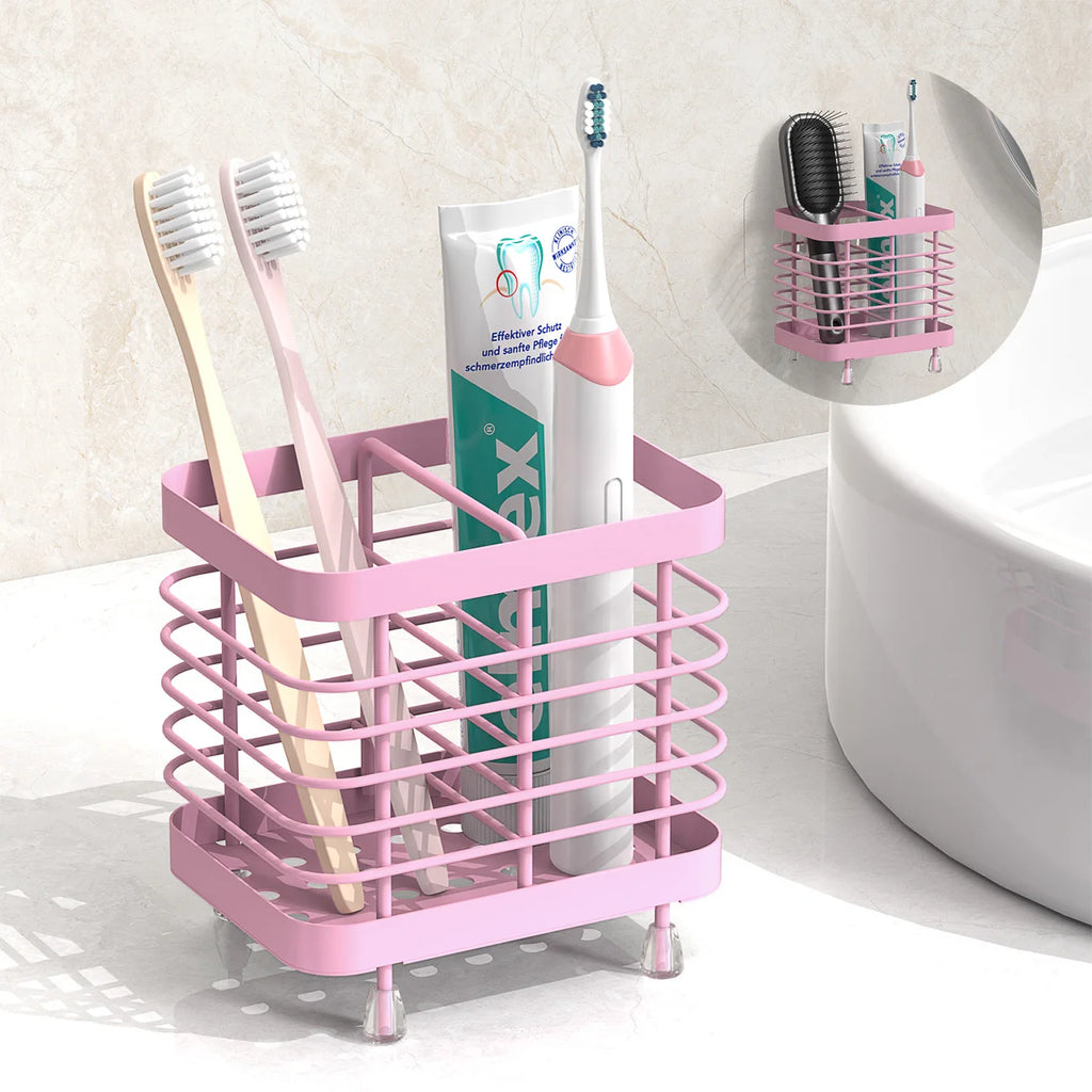 Toothbrush Holders for Bathroom Stainless Steel Electric Toothbrush Holder Wall Mounted Shower Toothbrush Toothpaste Holder