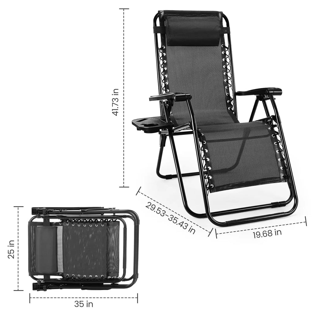 Set of 2 Zero-Gravity Outdoor Recliners