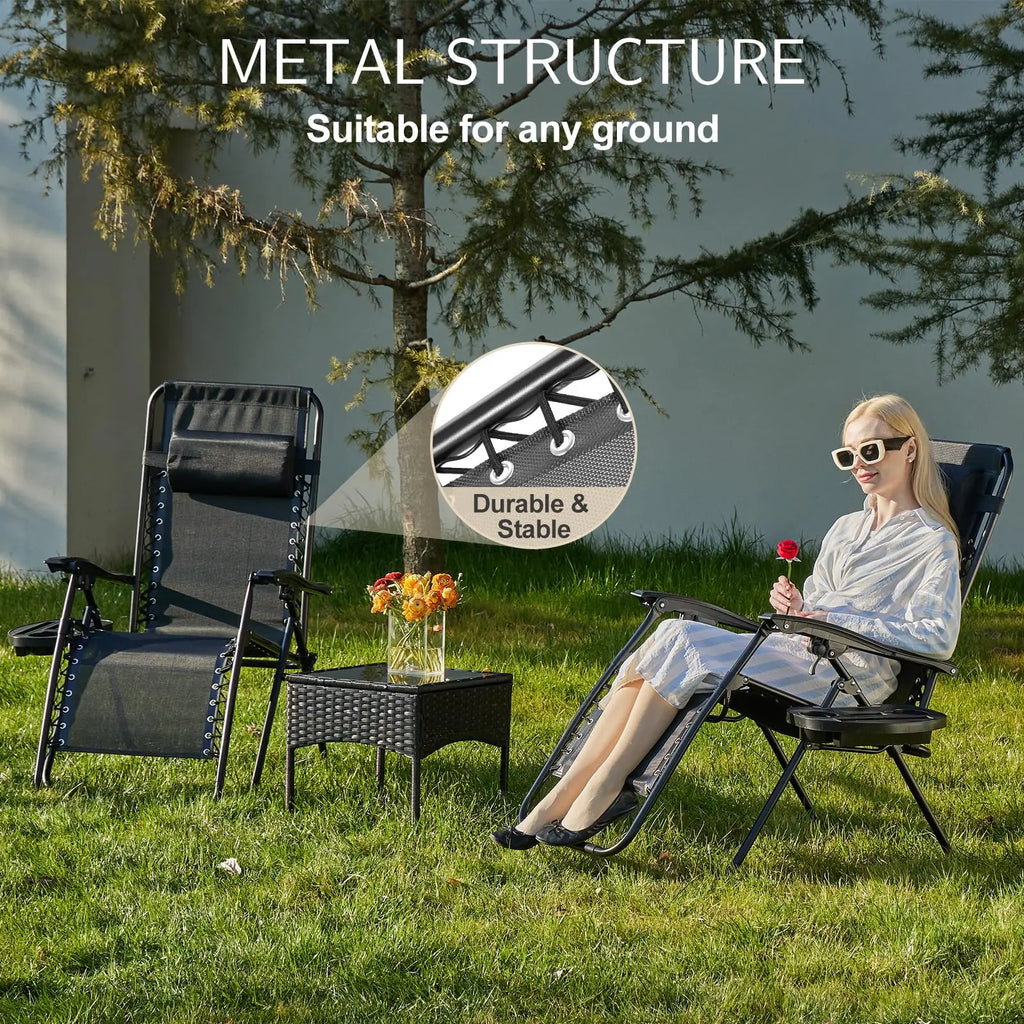 Set of 2 Zero-Gravity Outdoor Recliners